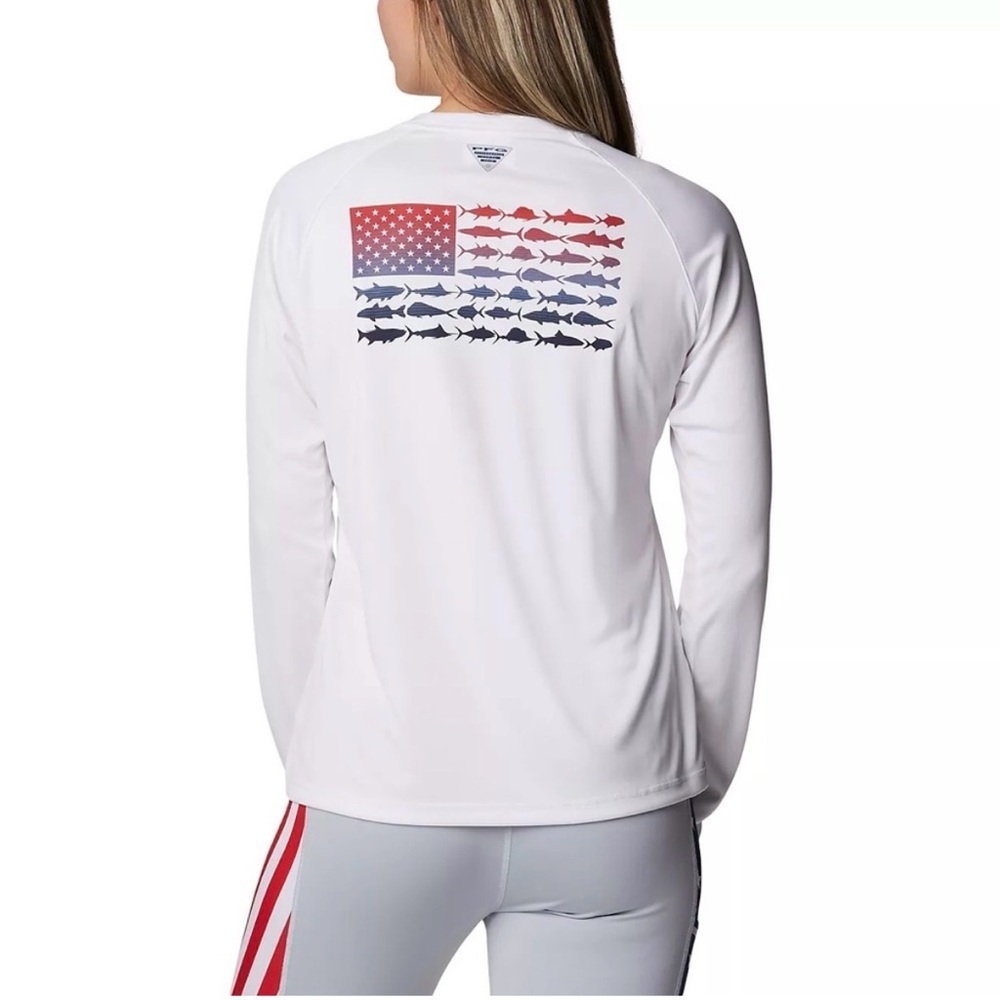 Columbia Women's Classic White Long Sleeve Tee - Picture 2 of 5
